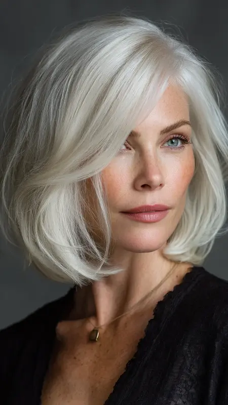 Sleek Shoulder-Length Cut with Tapered Ends - Shoulder Length Haircuts For Women Over 60