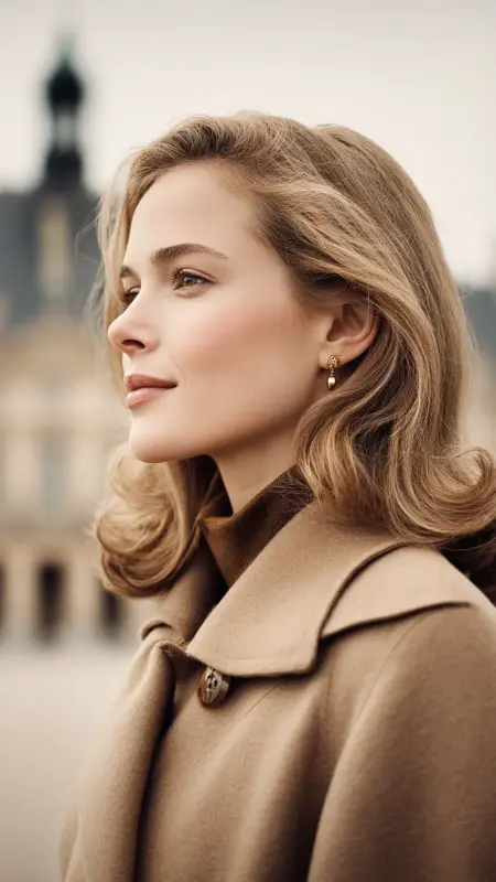Smoked Beige Brown - Softly Curled Ends - Old money hair color