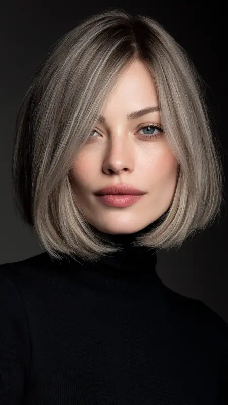 Smoky Ash Blonde Bob - Hair color ideas for women in 30s