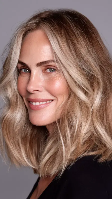 Soft Beige Blonde Ombre - Hair color ideas for women over 50