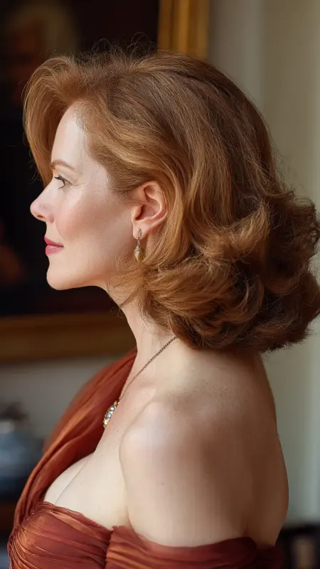 Soft Curls with Layered Ends - Shoulder Length Haircuts For Women Over 60
