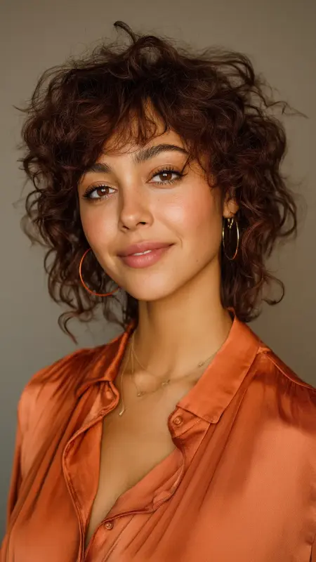 Soft Curly Pixie with Side Bangs - Short curly pixie haircuts