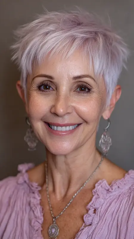 Soft Feathered Pixie - pixie haircuts for women over 60