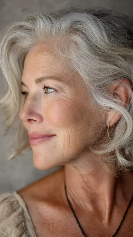 Soft Halo Cut with Wispy Layers - Hairstyles for women over 70 with fine hair