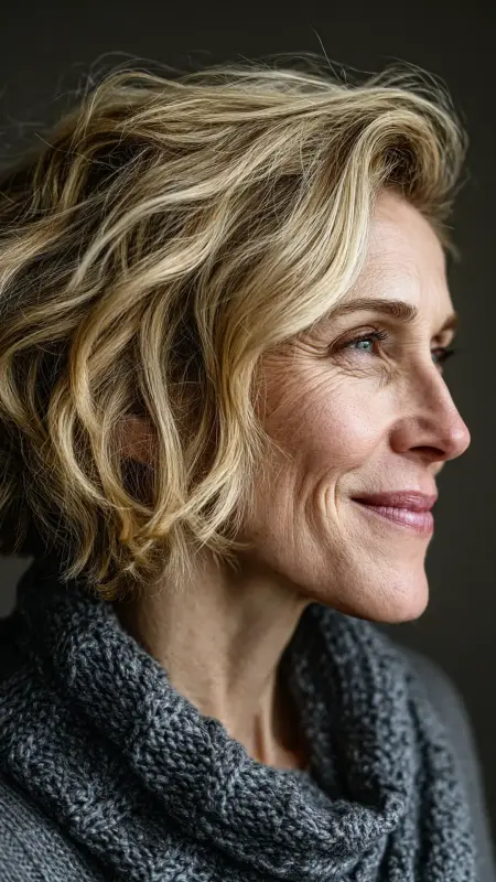 Soft Layered Bob - Short hairstyles for women over 60 with wavy hair