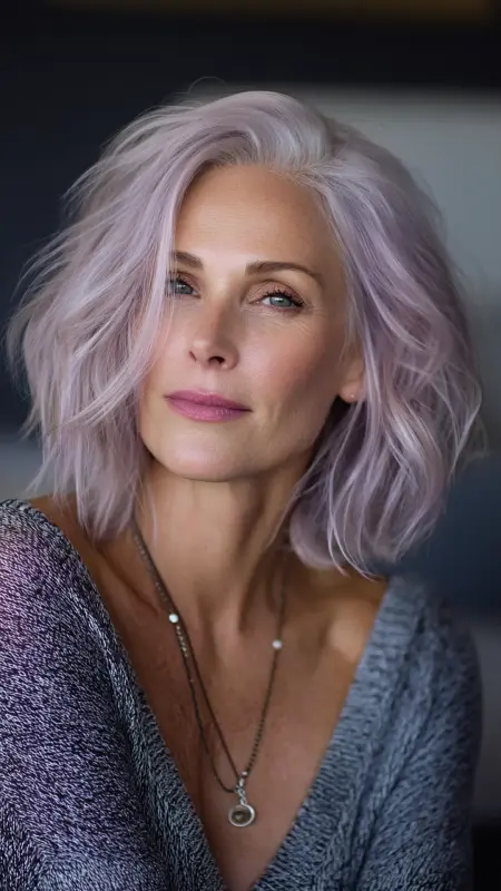 Soft Pastel Lavender - Hair color ideas for women over 50