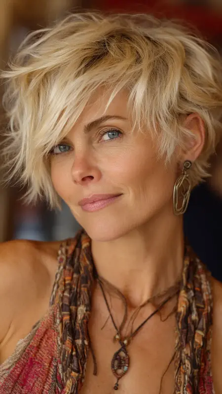 Soft Shaggy Pixie - Short pixie hairstyles for older women