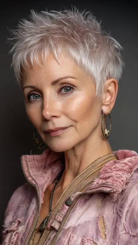 Softly Spiked Pixie - Pixie hairstyles for older women over 60