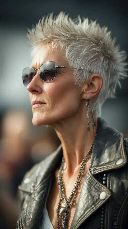 Spiky Edgy Pixie - Pixie hairstyles for older women over 60
