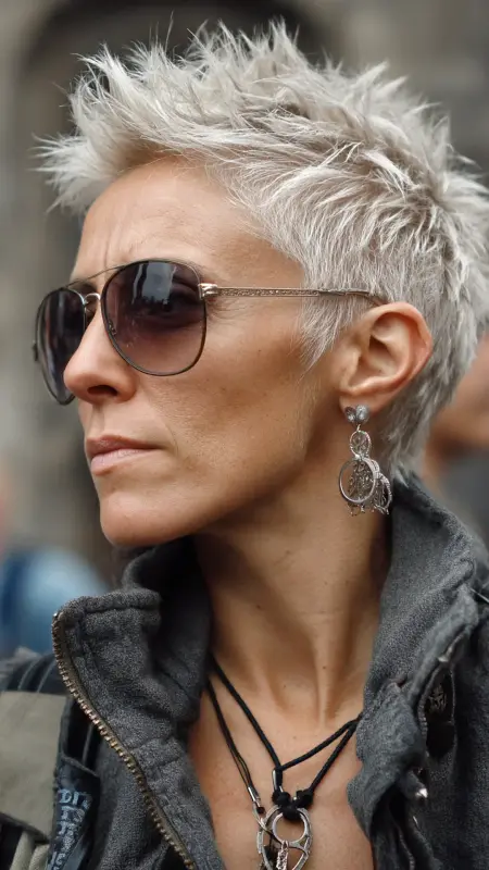 Spiky Textured Crop - Sassy hair older women