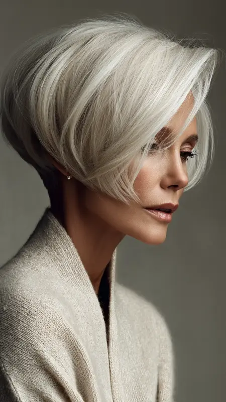 Stacked Bob with Tapered Nape - bob haircuts for women over 60 with fine hair
