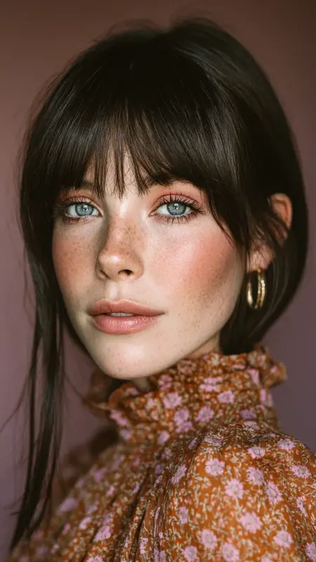 Straight Curtain Bangs - Straight Hairstyles