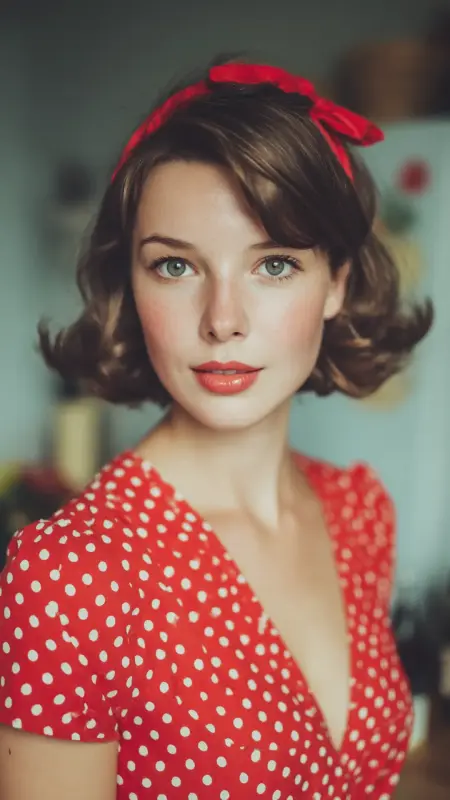 Effortless Chic: The Summer Wavy Bob with a Scarlet Twist - Summer hairstyles for short hair