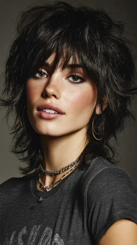 Boho Chic Shag with Flirty Fringe - Summer hairstyles for short hair