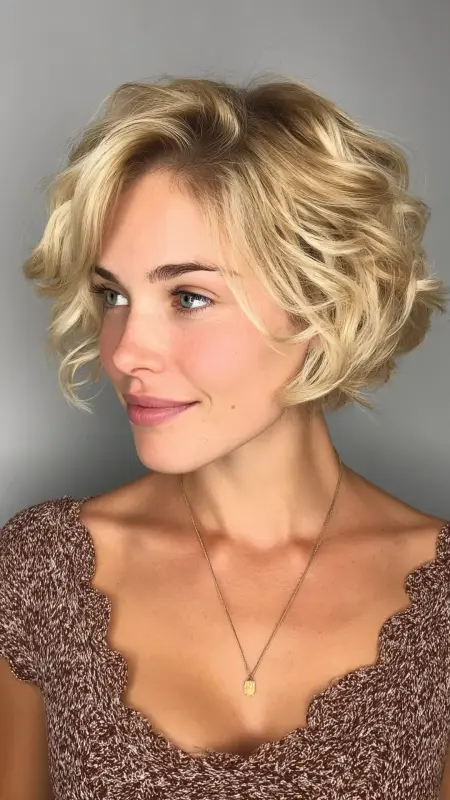 Sunlit Swirls: The Effortlessly Chic Summer Bob - Summer hairstyles for short hair