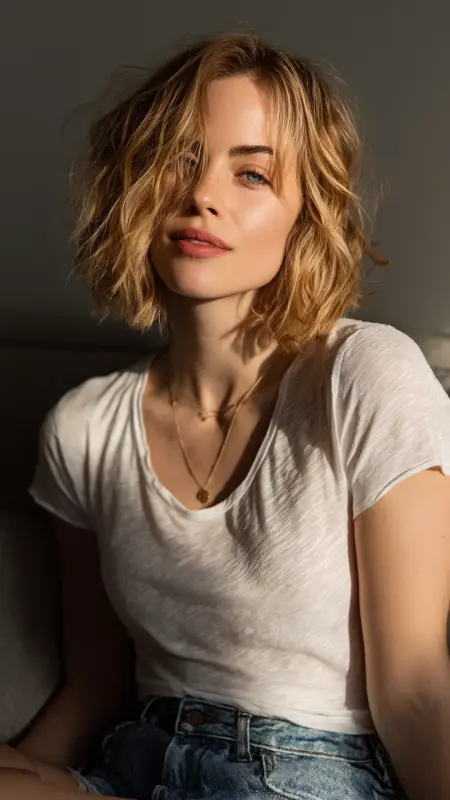 Sun-Kissed Waves: The Beachy Bob Awakening - Summer hairstyles for short hair