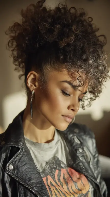 Spirited Summer Curls in a Breezy Updo - Summer hairstyles for short hair