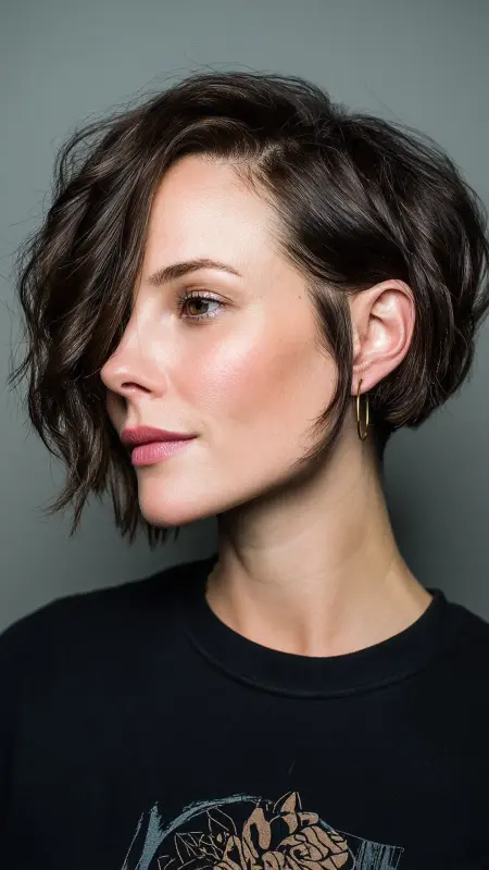 Sun-Kissed Waves: The Perfect Brunette Bob for Summer - Summer hairstyles for short hair