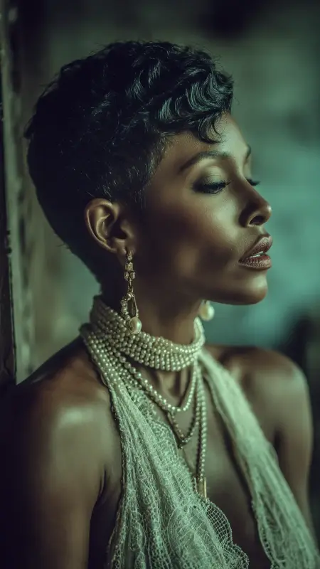 TWA with Finger Waves - Afrocentric Hairstyles