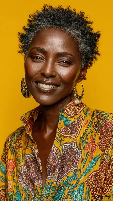 Tapered Afro Chic - Short Haircuts For Black Women Over 50