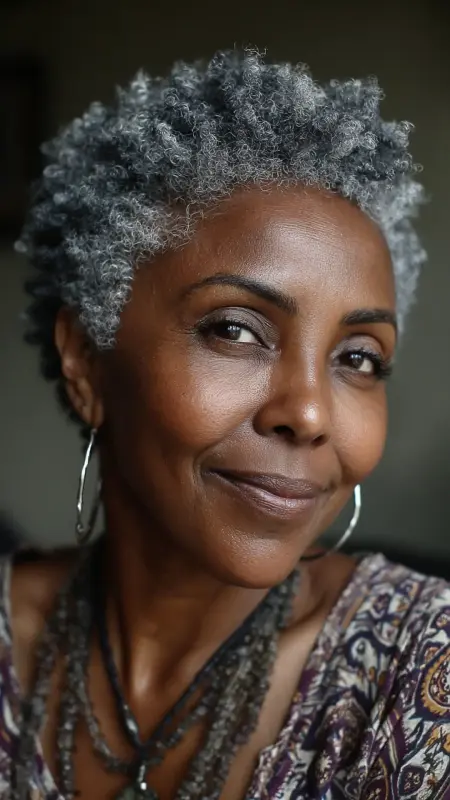 Tapered Afro - Hairstyles for 80 year old women