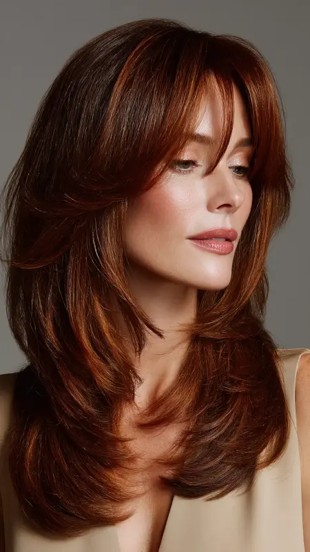 Tapered Long Layers - Long Haircuts For Women Over 40