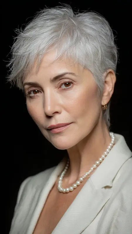 Tapered Neckline Pixie - pixie haircuts for women over 60