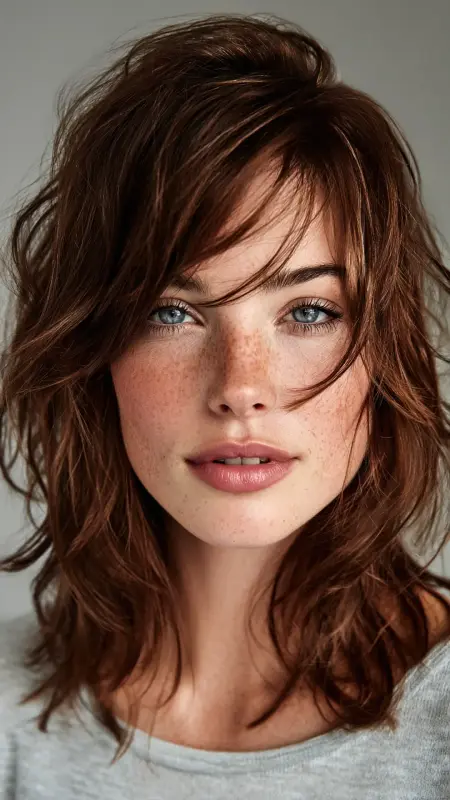 Textured Asymmetrical Shag - Medium asymmetrical hairstyles