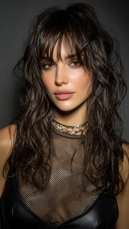 Textured Blowout with Undone Curtain Bangs - Blowout with curtain bangs