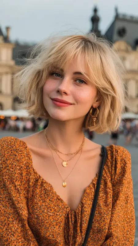 Textured Bob with Curtain Bangs - Youthful haircuts