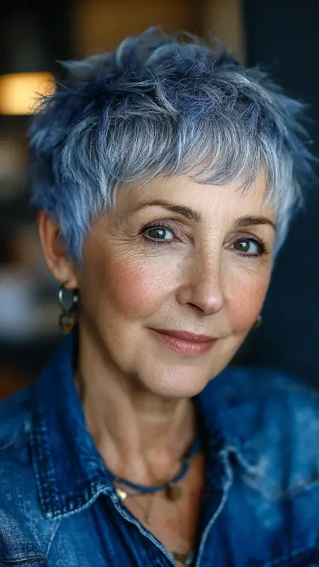 Textured Crown Pixie - pixie haircuts for women over 60