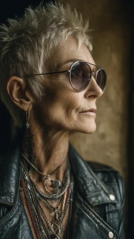 Textured Pixie with Undercut -  Hairstyles for over 70 year old women 