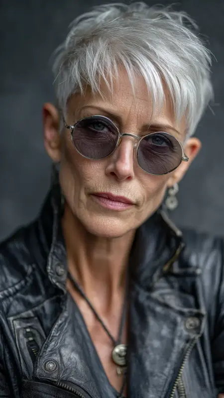 Textured Short Cut with Mini Fringe - Short Layered Hairstyles For Older Women