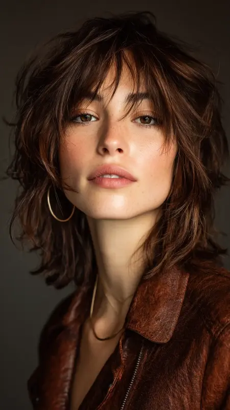 Textured Shoulder-Length Shag - Classy haircuts for women