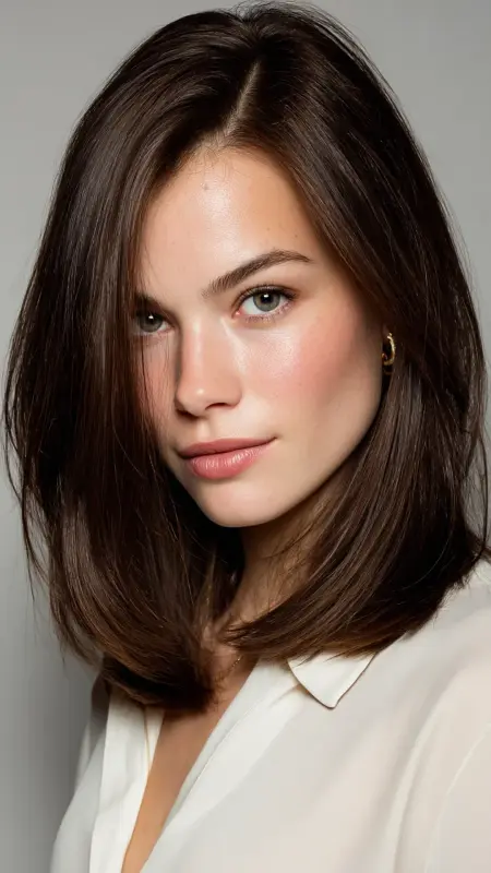 The Blunt Shoulder Cut with Center Part - Sophisticated haircut