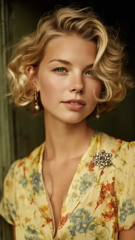 Tousled 1940s Bob - Vintage bob hairstyle
