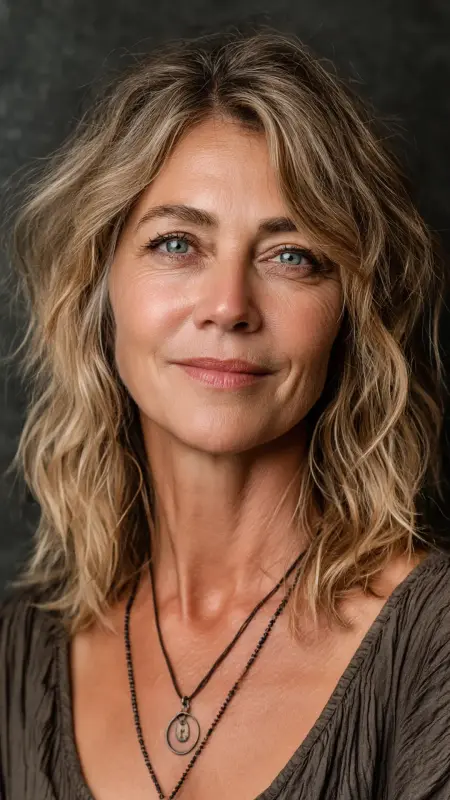Tousled Shoulder-Length Cut - Medium length haircuts for women over 50