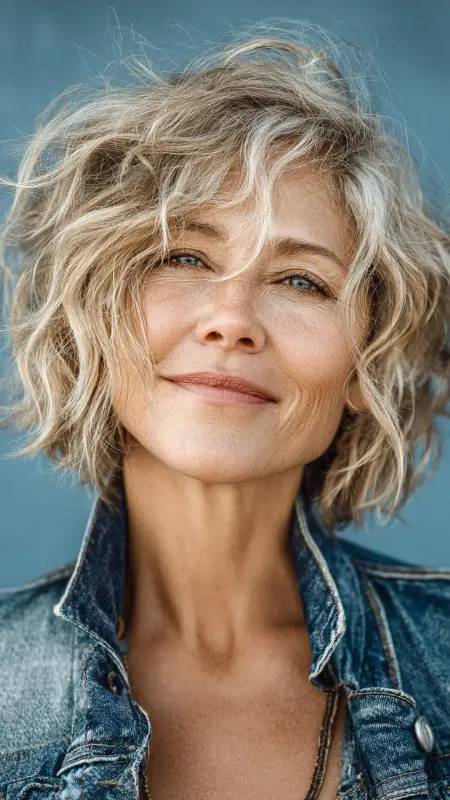 Tousled Wavy Bob - Medium Length Bob Haircuts For Women Over 50