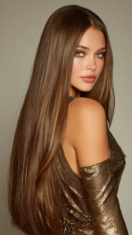 Ultra-Long Pin-Straight Hair - Straight Hairstyles