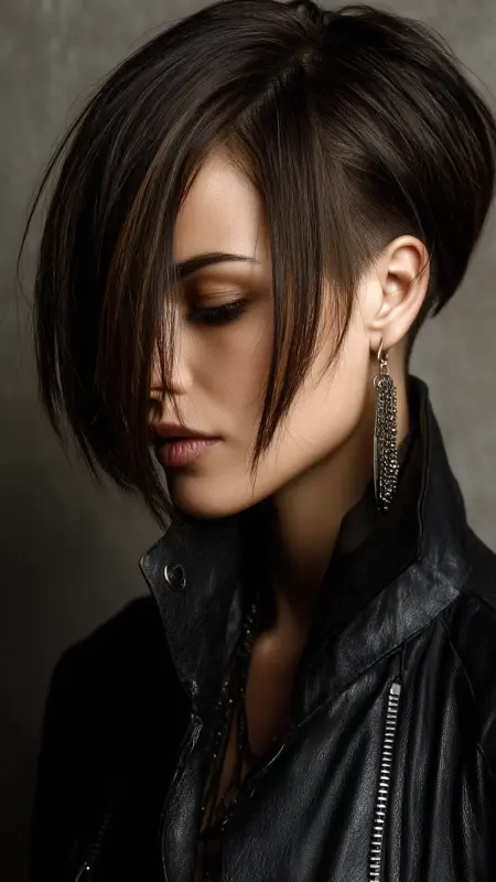 Undercut Asymmetrical Bob - Medium asymmetrical hairstyles