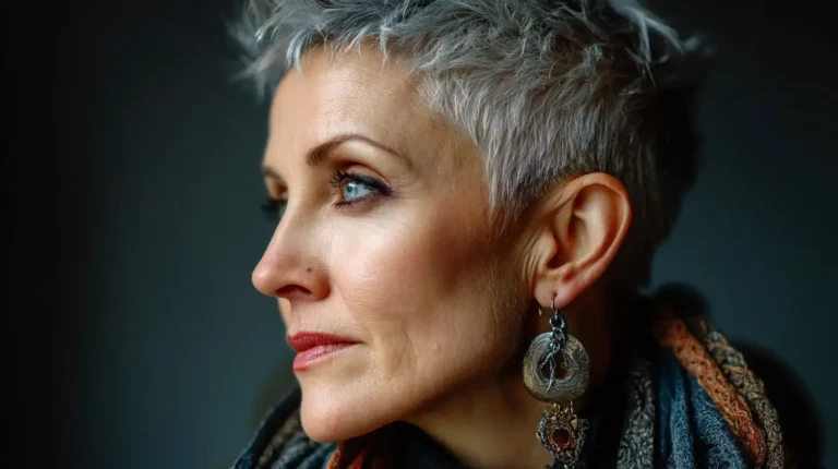 Undercut pixie haircut for older women 3
