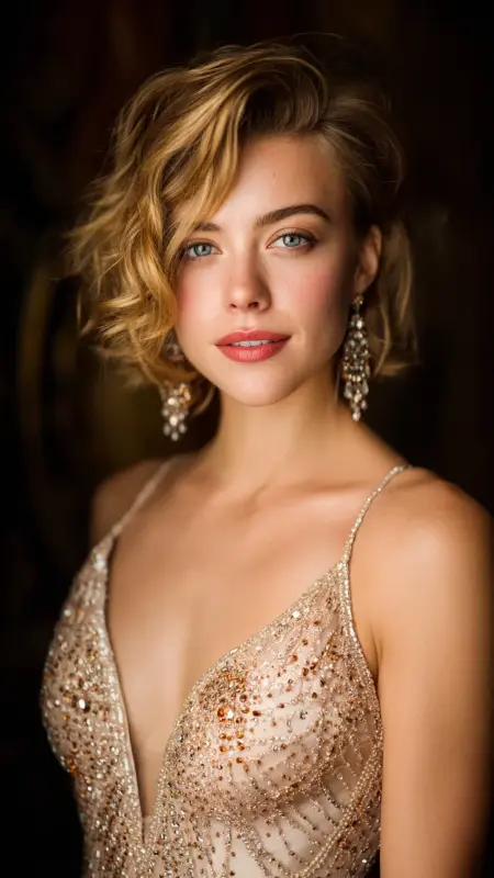 Vanilla Almond Melt - Structured Waves with Side - Old money hair color
