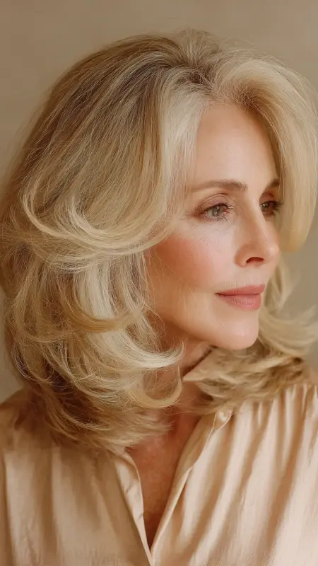 Voluminous Blowout -  Hairstyles for over 70 year old women 