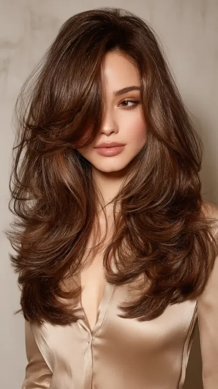 Voluminous Blowout with Layers - Classy haircuts for women