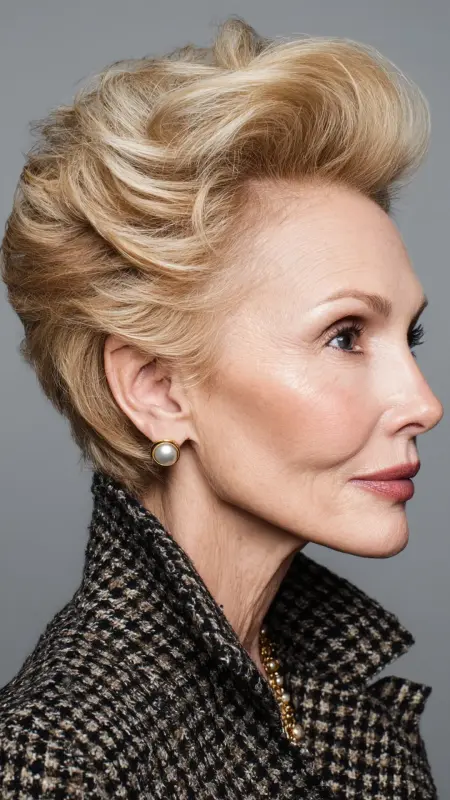 Voluminous Crown Pixie - Pixie hairstyles for older women over 60