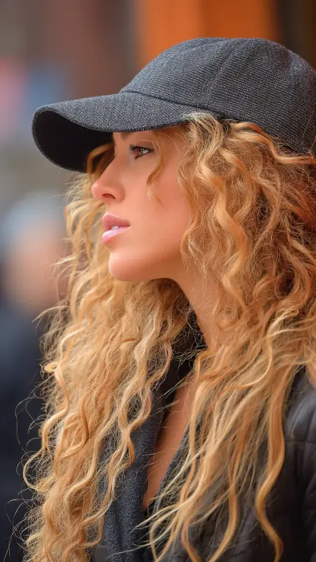 Voluminous Curls  Trucker Hat -  Trucker Hat Hairstyles 
