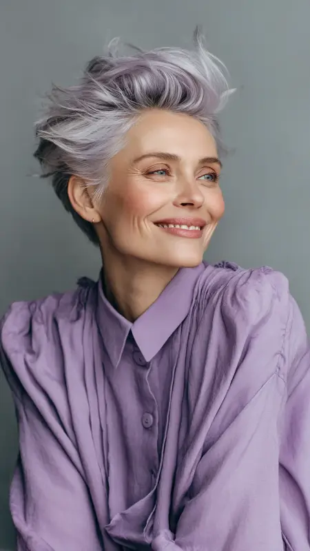 Voluminous Layered Cut with Lifted Crown - Medium length hair with layers over 60 older women