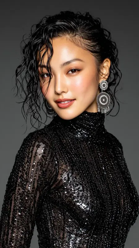 Wet-Look Curly Pixie - Short curly pixie haircuts