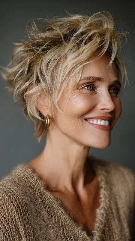 Wispy Feminine Pixie - Pixie hairstyles for older women over 60
