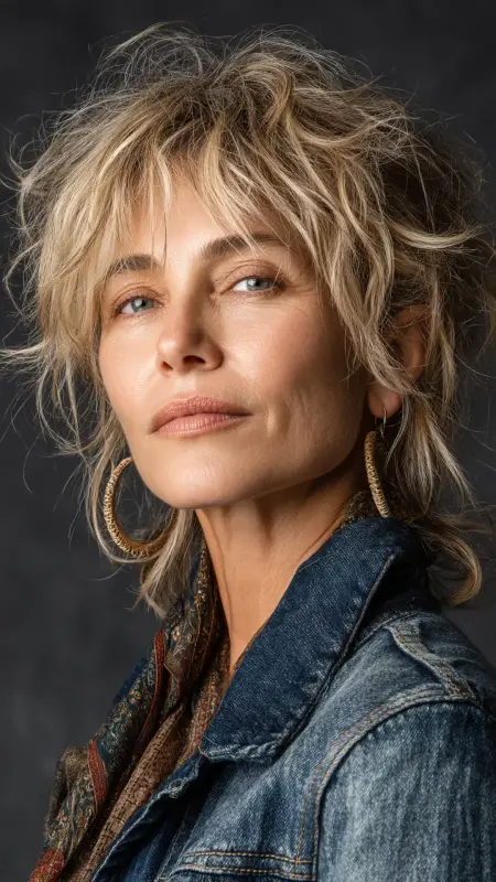 Wispy Shag Cut - Shoulder Length Haircuts For Older Women